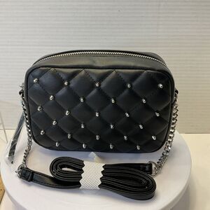 ⚡️ Rebecca Minkoff Top Zip Quilted Studded Crossbody‎ Bag Black 7.5"x5.5" NEW ⚡️